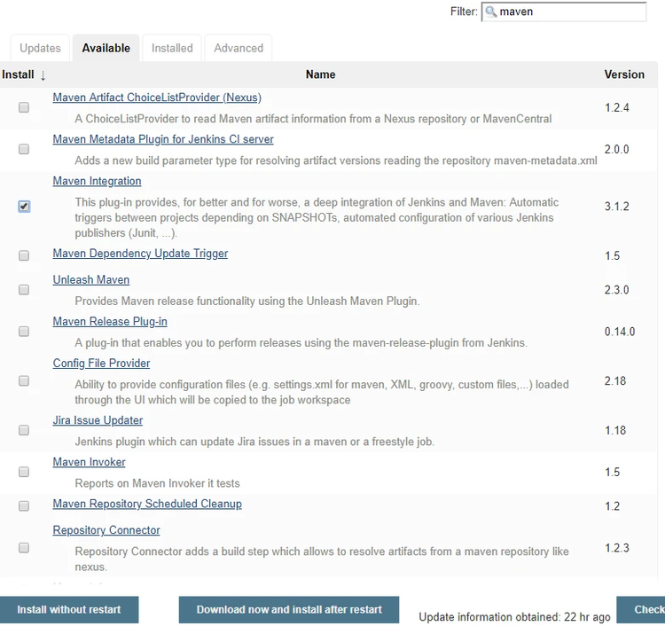 Screenshot 8 - Maven Integration