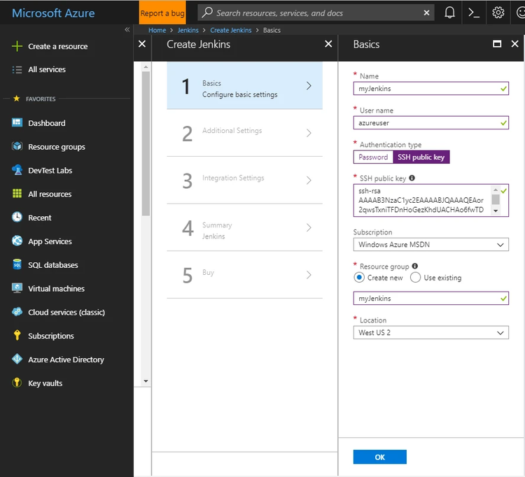 Screenshot 1 - Jenkins server config