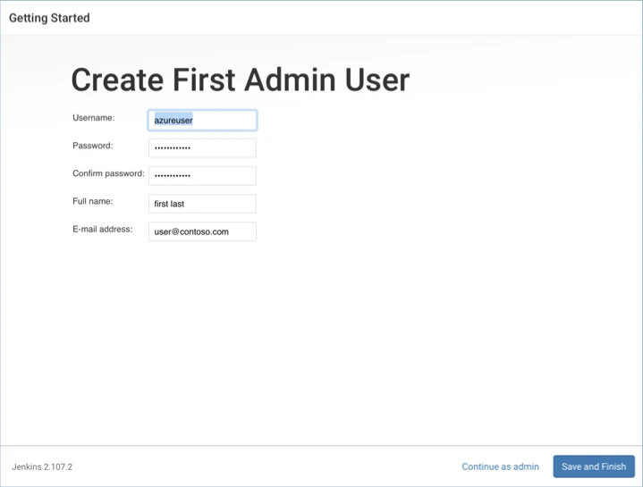 Screenshot 7 - Create first admin user