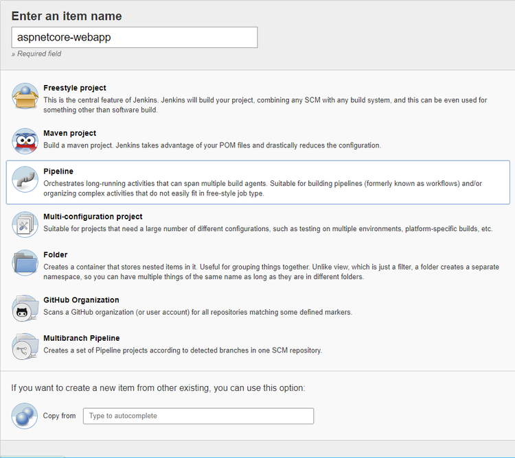 Screenshot 9 - Create Pipeline build job