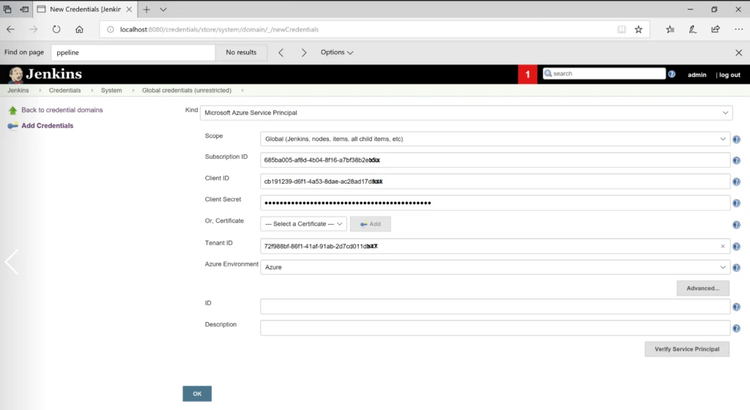 Jenkins user interface