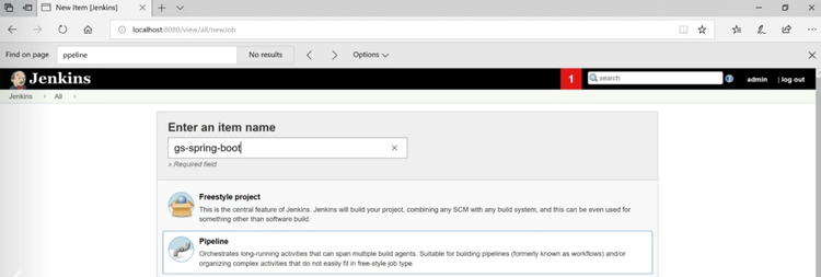 Jenkins job user interface