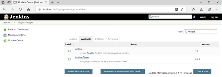 Jenkins user interface