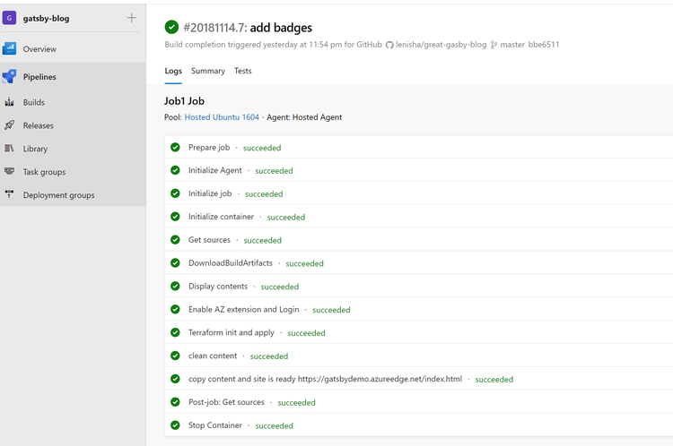 Continuous Deployment Setup - screenshot 5