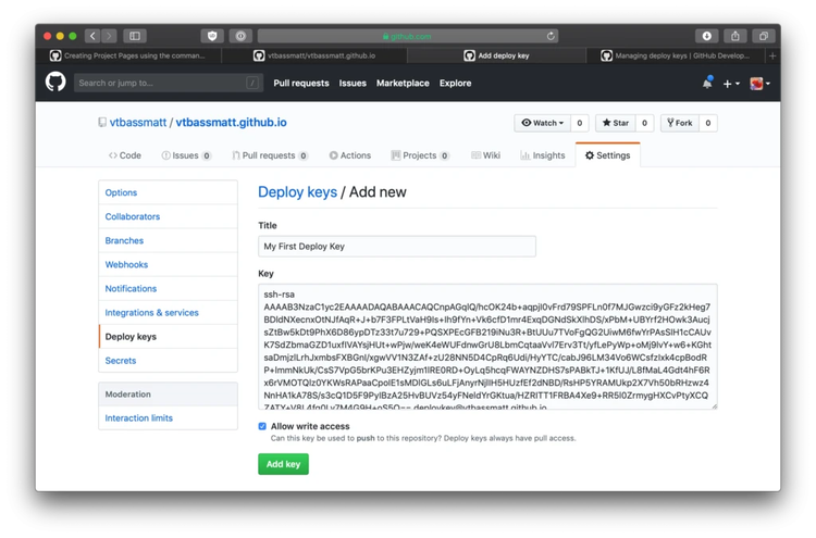 3. Generate your deploy key screenshot