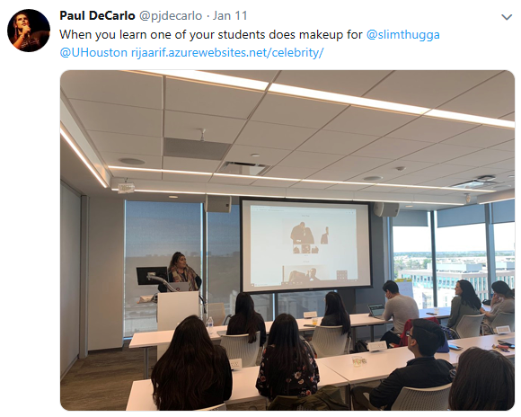 Twitter image of student presentation