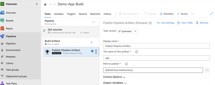 example Build pipeline