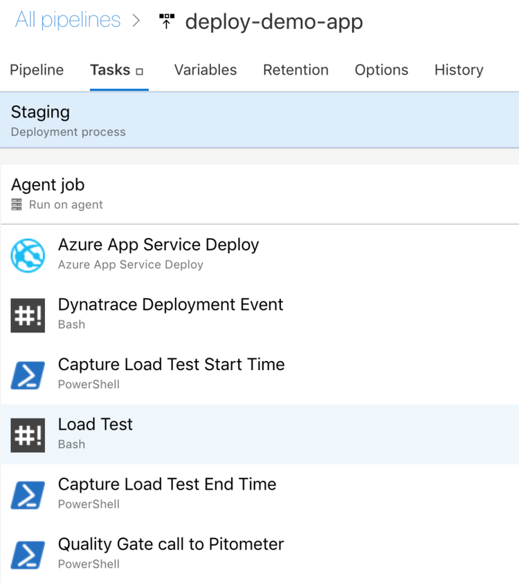 Tasks within the ”Staging’ stage.