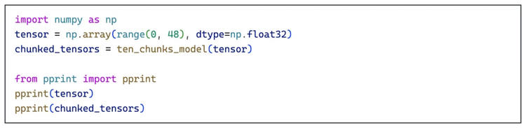 setting up testing tensors and chunked_tensors arrays