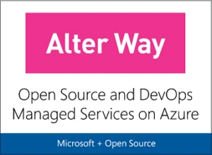 Alter Way logo with additional text that reads, "Open Source and DevOps Managed Services on Azure"