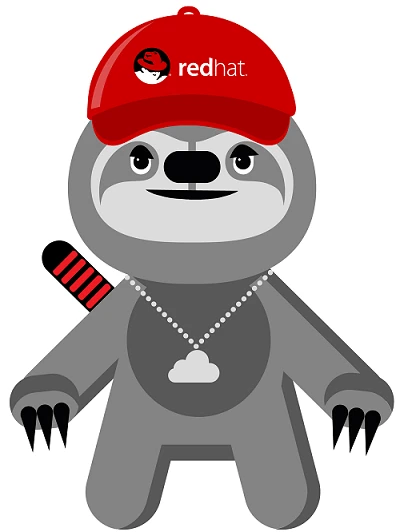 cartoon sloth wearing a red hat