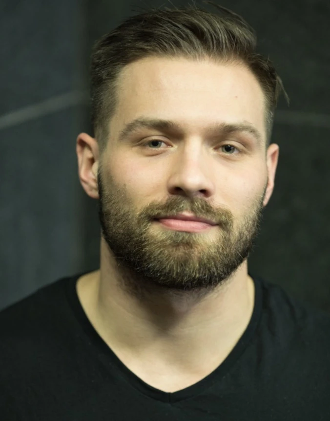 a man looking at the camera