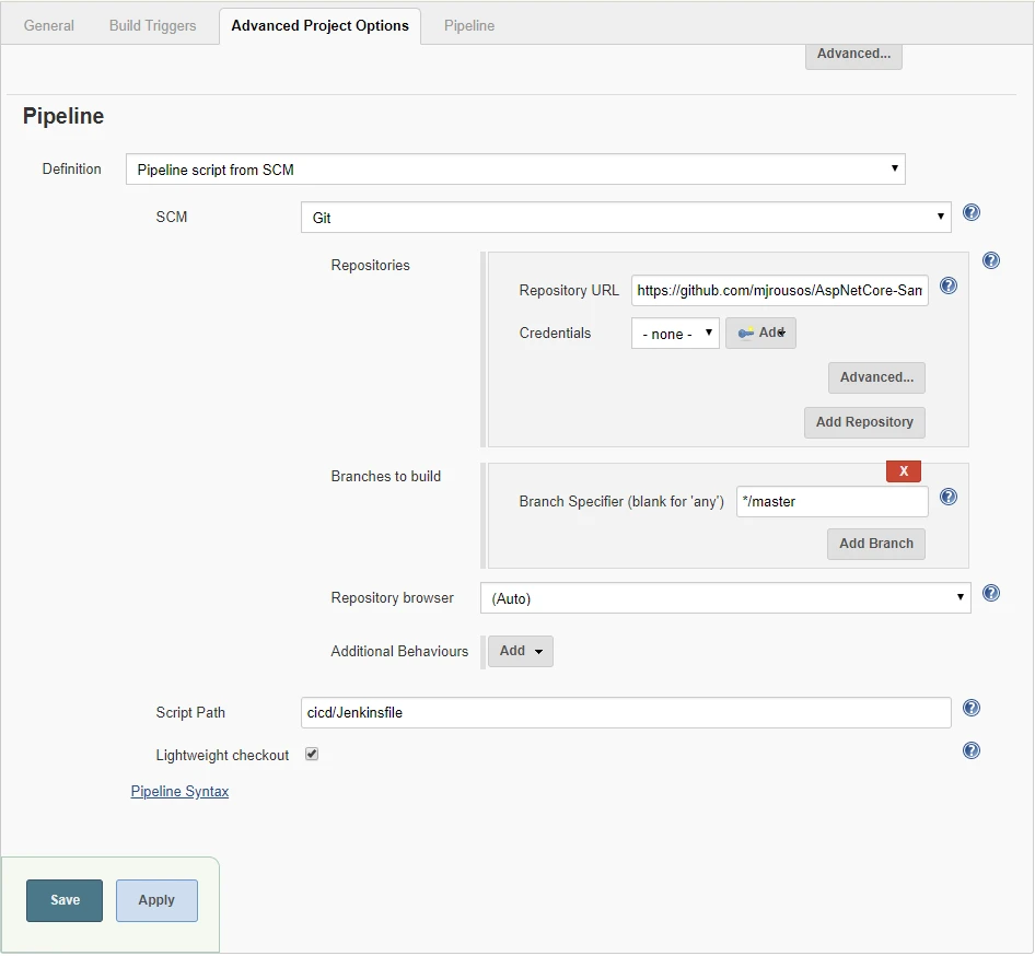 Screenshot 11 - Create Pipeline build job