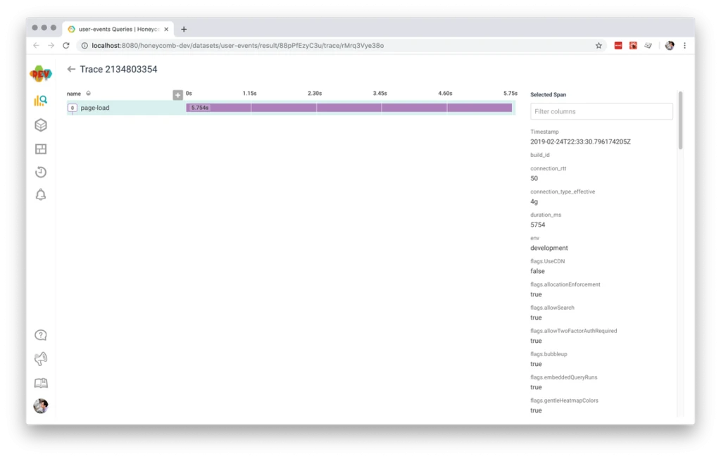 Tracing screenshot
