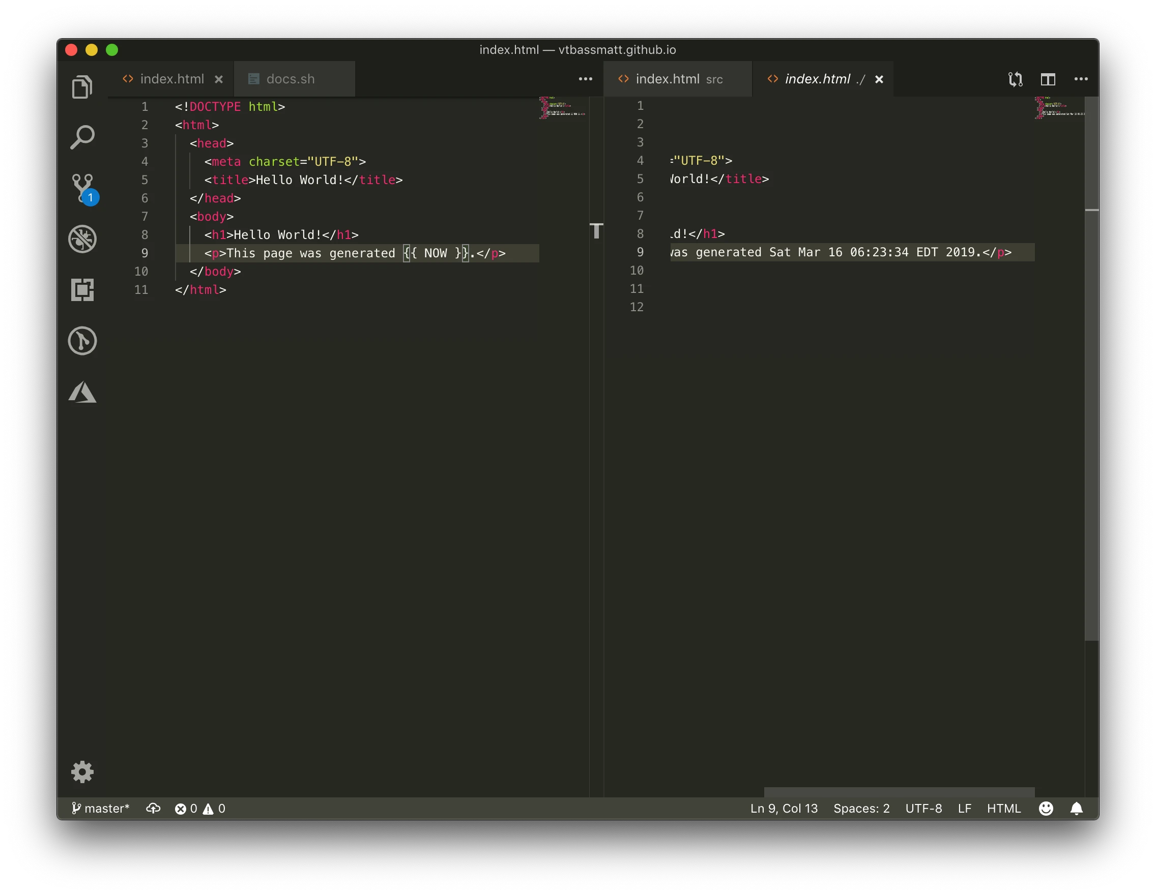 GitHub pages tutorial - doc language