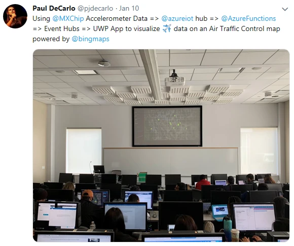 Twitter picture of class demo