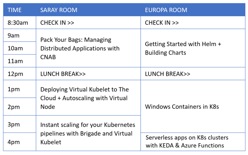 Workshops Agenda