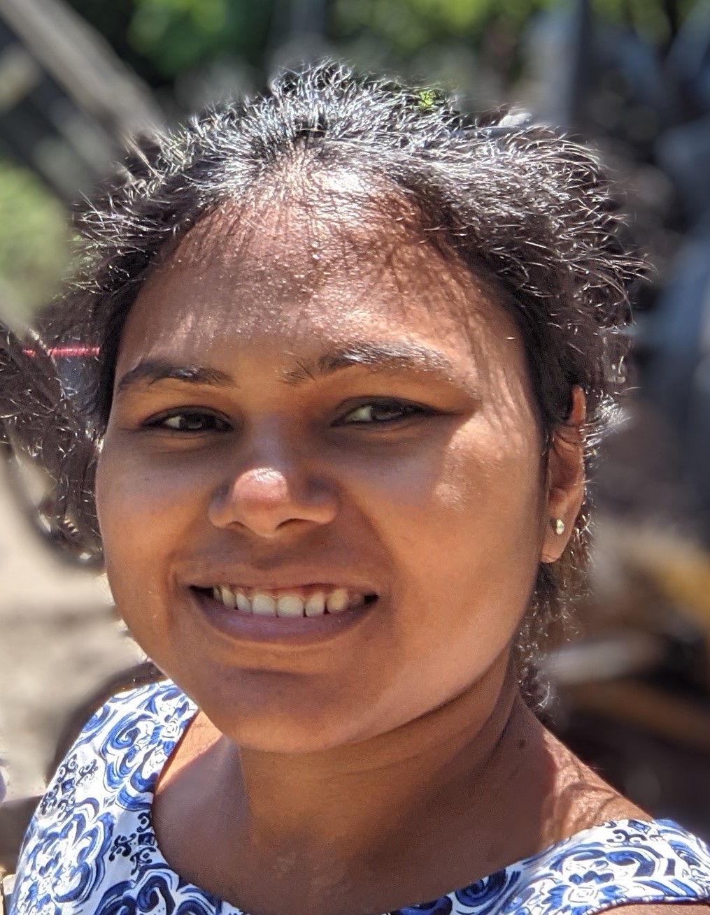 a close-up of a person smiling