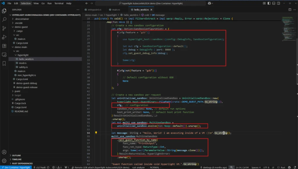  V S Code screenshot of code that is enabled when the “g d b” option is used.