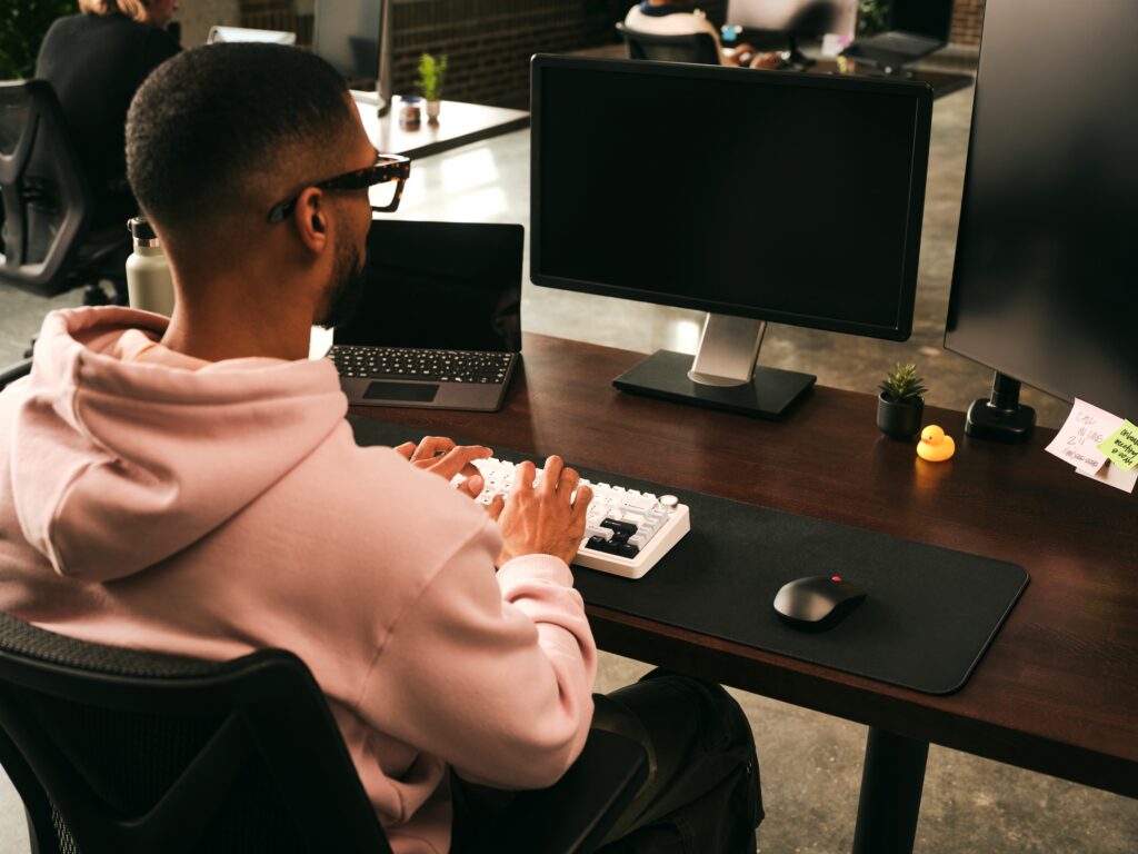 Developer working in an office